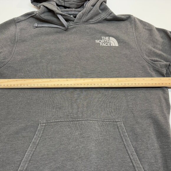 The North Face Box Logo Hoodie Distressed Faded Gray Men's M - Picture 5 of 11